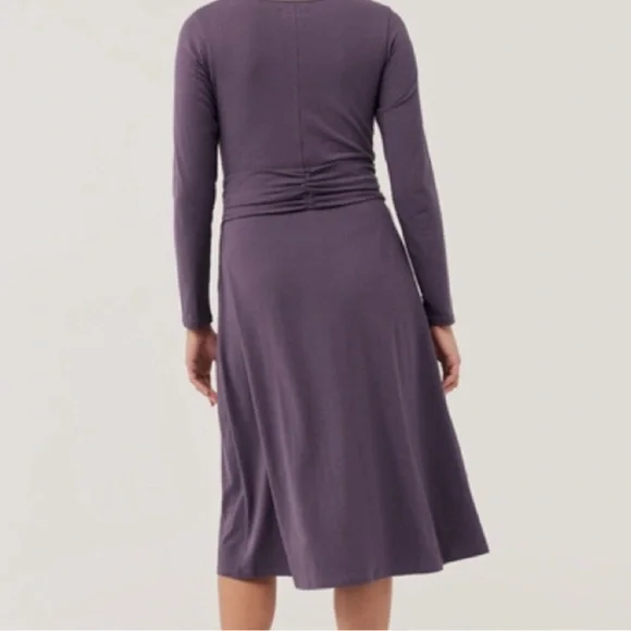 Pact Revive Wrap Front Midi Dress in Currant - Picture 3 of 7